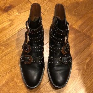 Black Leather Studded Givenchy Prue Boots size 7